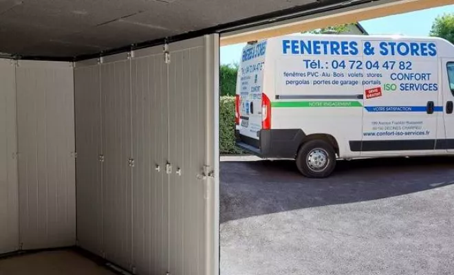 Fourniture et pose de porte de garage sectionnelle, Décines-Charpieu, CONFORT ISO SERVICES